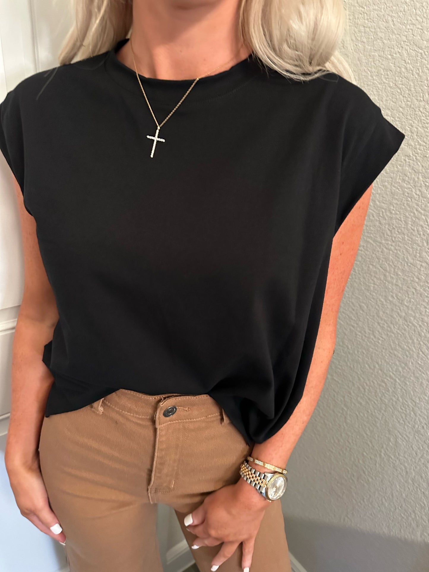 Black Wide Sleeve Top